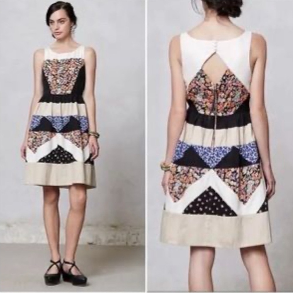 Anthropologie Leifnotes Size 2 Ivete Patchwork Dress